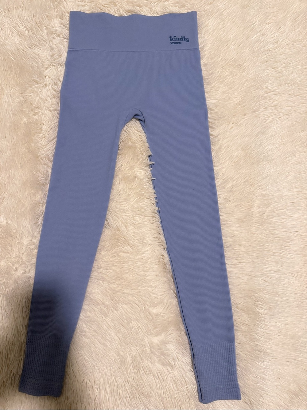Woman’s Ribbed Seamless Leggings - Periwinkle Blue